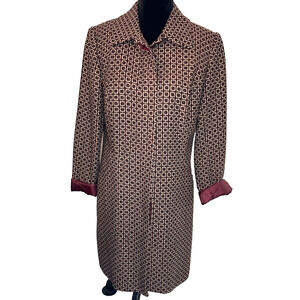 Apt. 9 Misses Size 12 Geometric Pattern Button-Up Midi Jacket/Coat